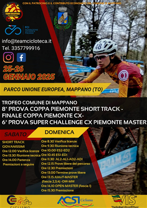 Trofeo Ciclocross Comune di Mappano
8°prova Coppa Piemonte Short Track
Finale Coppa Piemonte CX
6° prova Super Challenge CX Piemonte